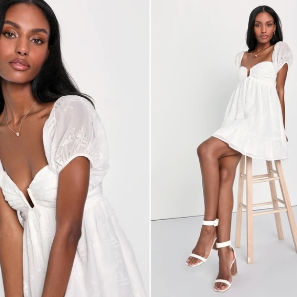 Lulus Dresses & Skirts - LULU's Bachelorette Engagement Bridal Shower Honeymoon Flowy Babydoll Mini Dress